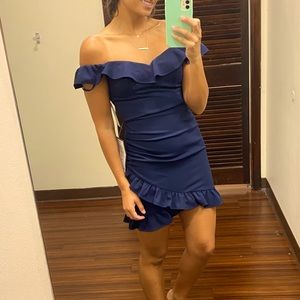 Off the shoulder wedding guest dress